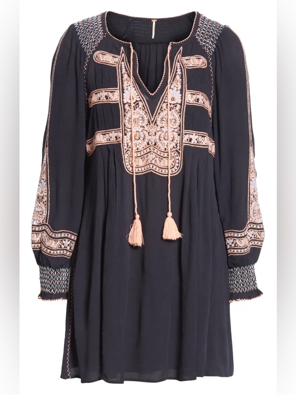 Free People Wind Willow Embroidered Mini Dress